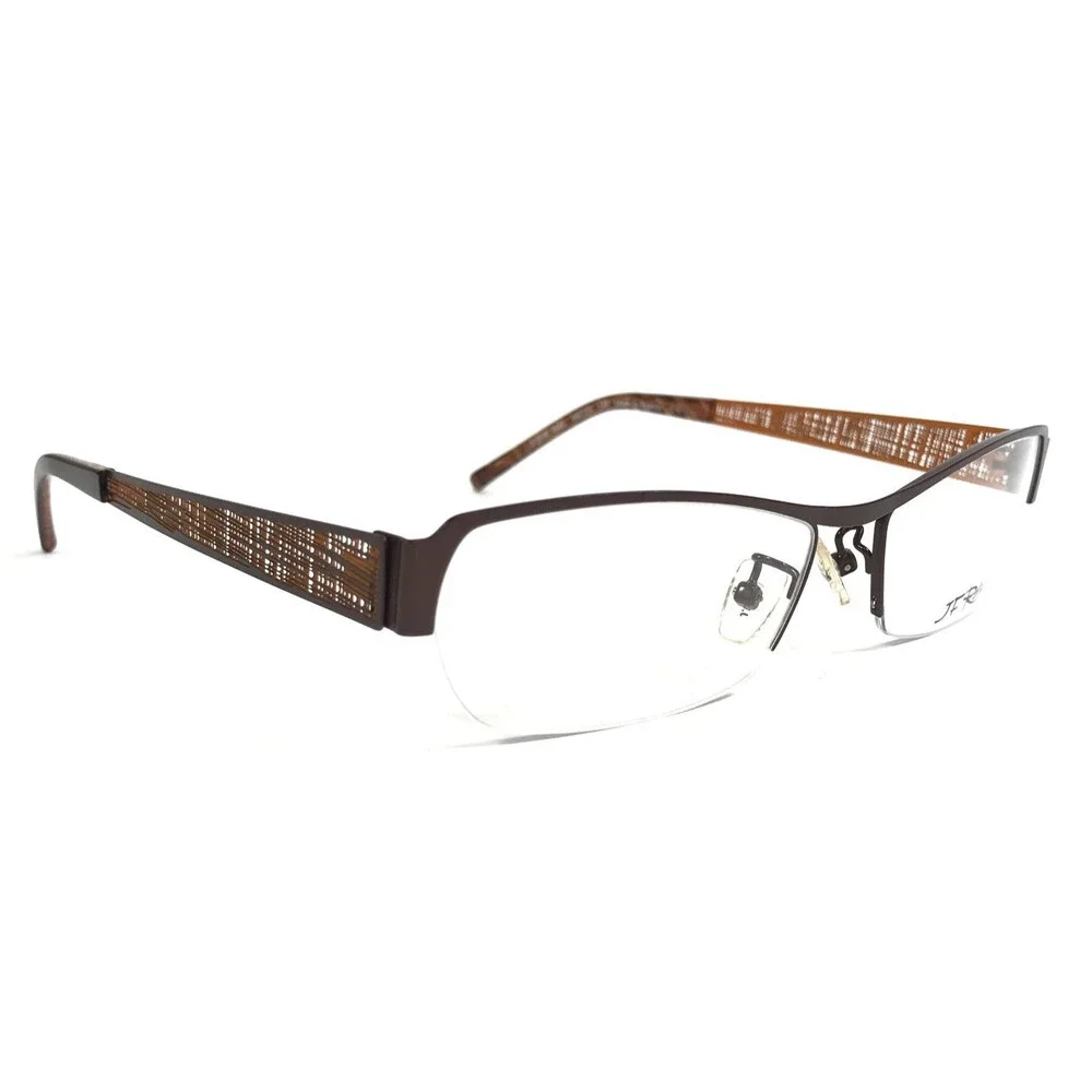 J.F. Rey Eyeglasses Frames JF2590 9560 Matte Brown Orange Half Rim 54-15-145